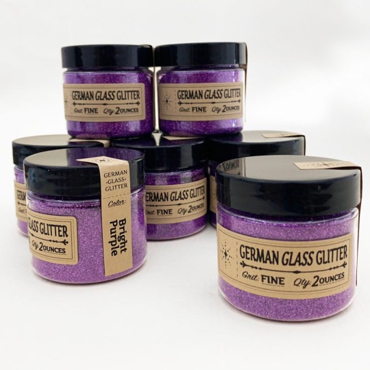 German Glass Glitter in Bright Purple ~ Fine Grit ~ 2 oz in Jar