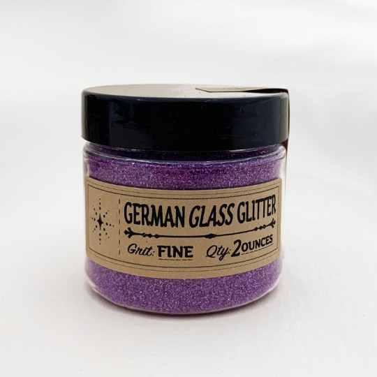 German Glass Glitter in Bright Purple ~ Fine Grit ~ 2 oz in Jar