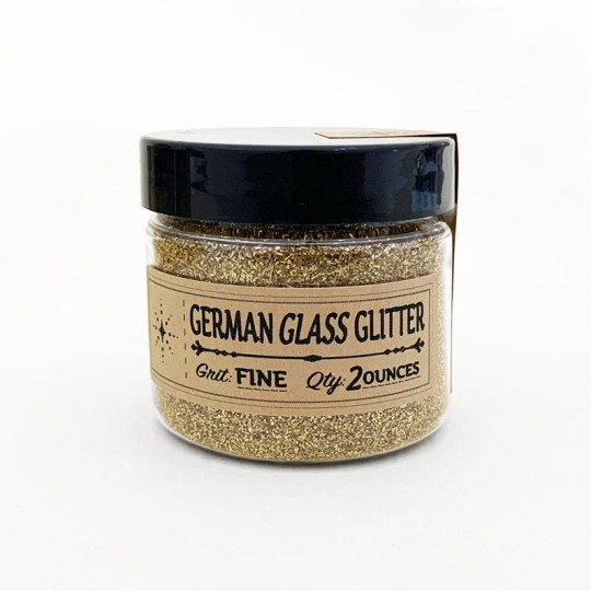 German Glass Glitter in Gold ~ Fine Grit ~ 2 oz in Jar