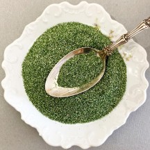 German Glass Glitter in Sage Green ~ Fine Grit ~ 2 oz in Jar