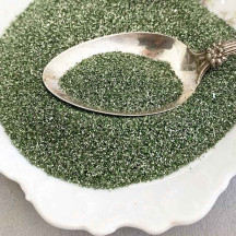 German Glass Glitter in Sage Green ~ Fine Grit ~ 2 oz in Jar