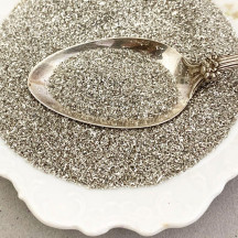 Silver German Glass Glitter ~ Fine Grit ~ 2 oz in Jar