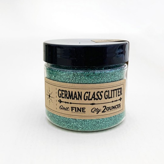 German Glass Glitter in Spruce Green ~ Fine Grit ~ 2 oz in Jar