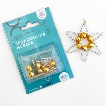 Glass Bead Ornament DIY Project Kit ~ Basic Star ~ Gold and Silver ~ Czech Instructions