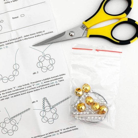 Glass Bead Ornament DIY Project Kit ~ Basic Star ~ Gold and Silver ~ Czech Instructions