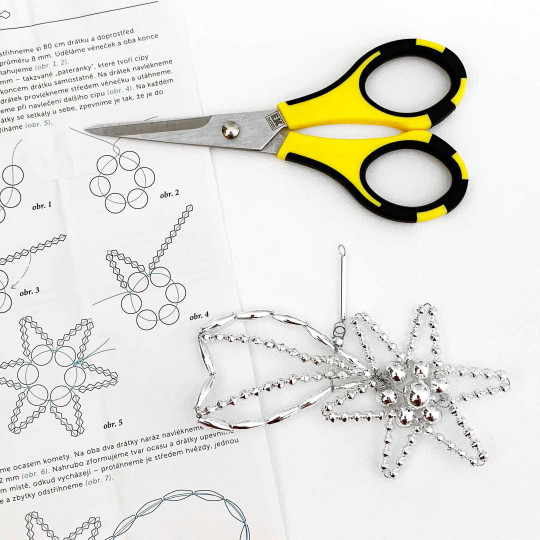 Glass Bead Ornament DIY Project Kit ~ Comet ~ Silver ~ Czech Instructions