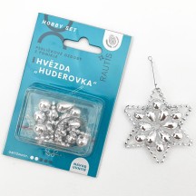 Glass Bead Ornament DIY Project Kit ~ Flower Star ~ All Silver ~ Czech Instructions