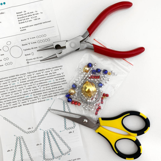 Bell Ornament Glass Bead Project Kit ~ Silver and Multi  ~ Czech Republic