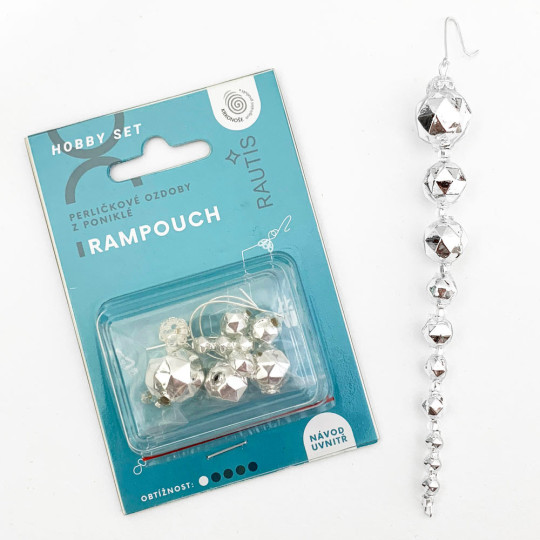 Glass Bead Ornament DIY Project Kit ~ Icicle Drop ~ Silver ~ Czech Instructions