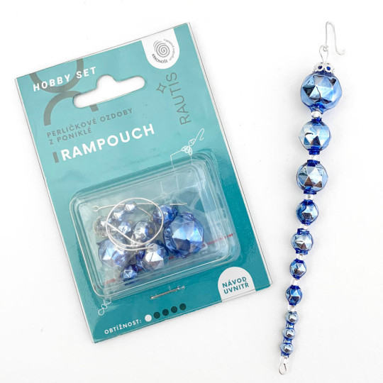 Glass Bead Ornament DIY Project Kit ~ Icicle Drop ~ Blue ~ Czech Instructions