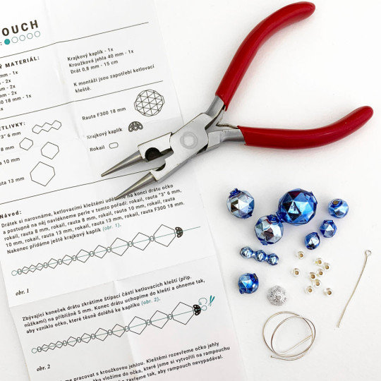 Glass Bead Ornament DIY Project Kit ~ Icicle Drop ~ Blue ~ Czech Instructions