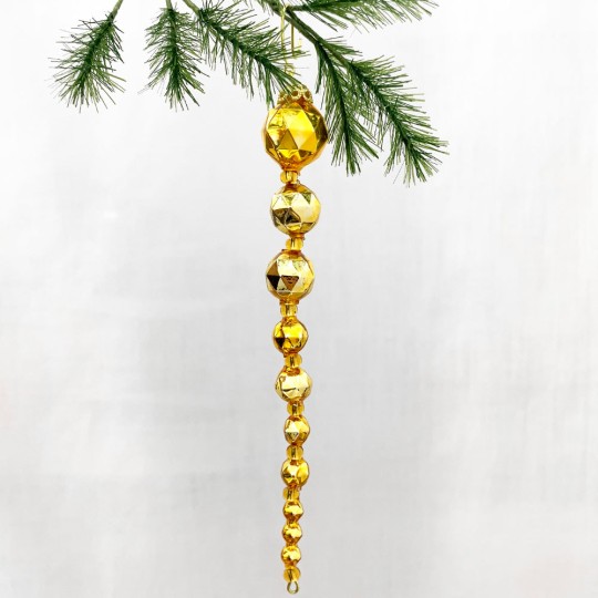 Glass Bead Ornament DIY Project Kit ~ Icicle Drop ~ Gold ~ Czech Instructions