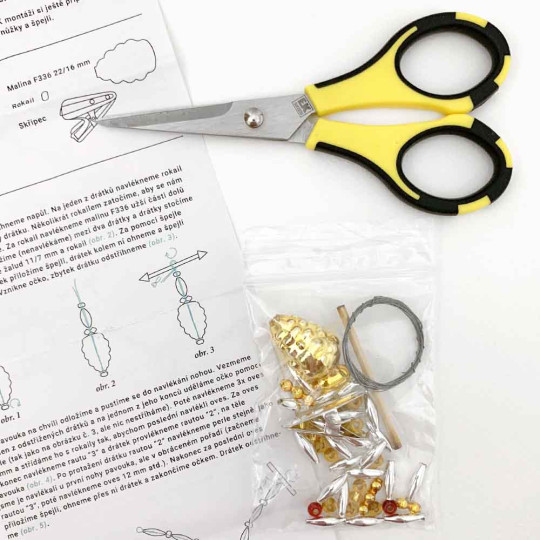 Glass Bead Ornament DIY Project Kit ~ Spider with Clip~ Gold and SIlver ~ Czech Instructions