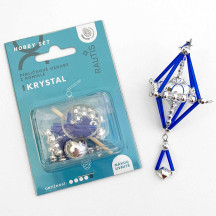 Glass Bead Ornament DIY Project Kit ~ Crystal ~ Silver and Blue ~ Czech Instructions