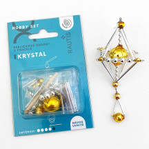 Glass Bead Ornament DIY Project Kit ~ Crystal ~ Silver and Gold ~ Czech Instructions