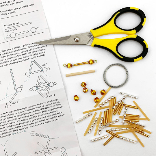 Magic Star Ornament Glass Bead Project Kit ~ Gold and Silver  ~ Czech Republic