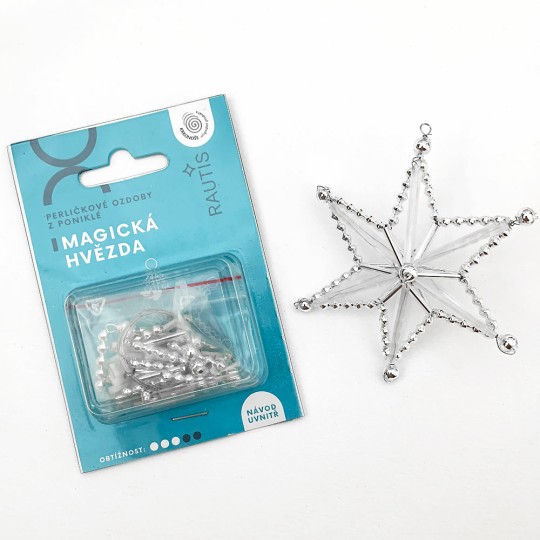 Magic Star Ornament Glass Bead Project Kit ~ Silver and White  ~ Czech Republic