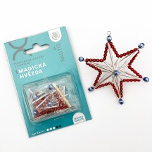 Magic Star Ornament Glass Bead Project Kit ~ Red, Silver, Blue  ~ Czech Republic