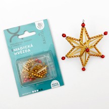 Magic Star Ornament Glass Bead Project Kit ~ Gold and Red  ~ Czech Republic