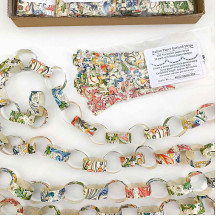 Petite Paper Chain Garland Fancy Italian Paper Strips ~ Classic Mix