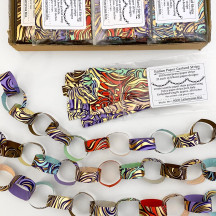 Petite Paper Chain Garland Fancy Italian Paper Strips ~ Letterpress Mix