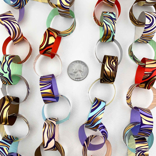 Petite Paper Chain Garland Fancy Italian Paper Strips ~ Letterpress Mix