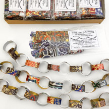 Petite Paper Chain Garland Fancy Italian Paper Strips ~ Metallic Mix
