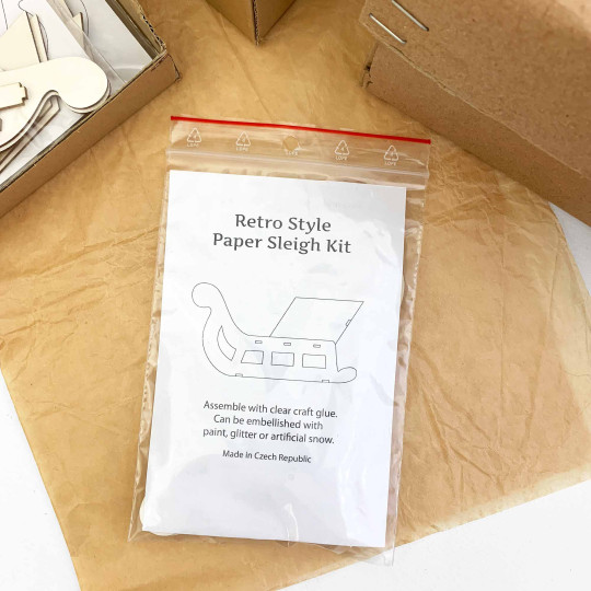 Retro Style Paper Sleigh Assembly Kit