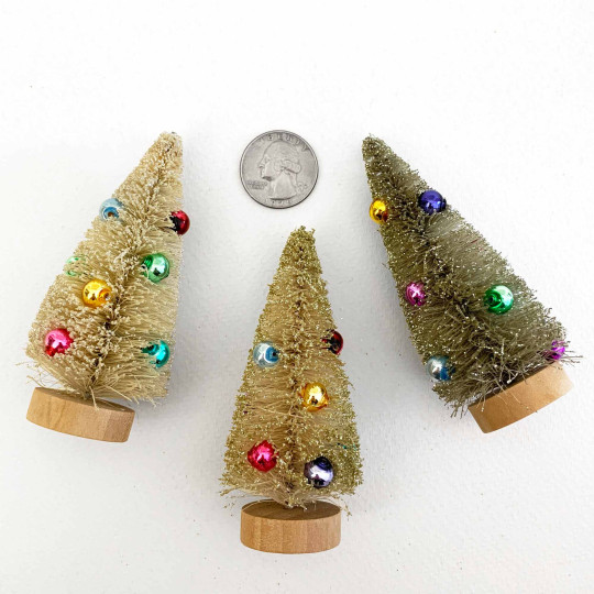 Petite Bottle Brush Trees DIY Craft Kit ~ Three Nostalgic Neutral Colored Bottle Brush Trees