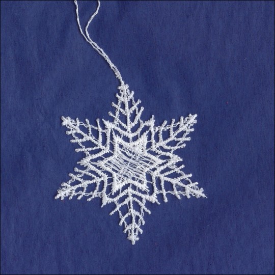 Petite White Lace Star Snowflake Ornament ~ 2-1/4" 