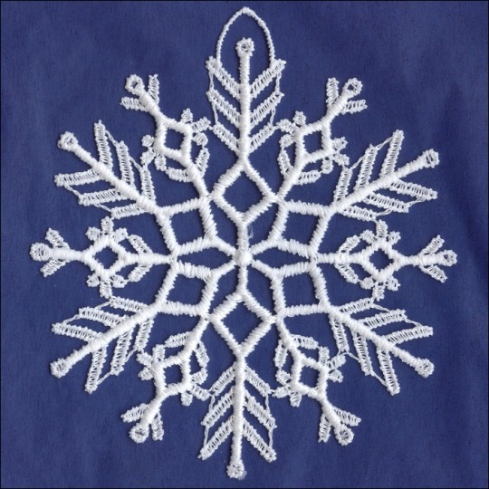 White Lace Icy Snowflake Ornament ~ 4" 