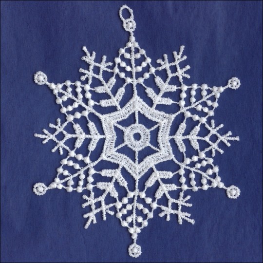 White Lace Delicate Snowflake Ornament ~ 4-1/4" 