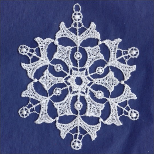 White Lace Snowflake Ornament ~ 4" 