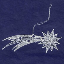 White Lace Shooting Star Ornament ~ 4-1/4" 
