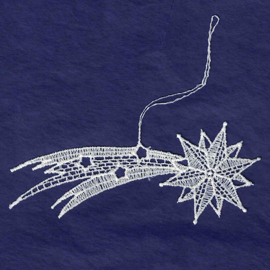 White Lace Shooting Star Ornament ~ 4-1/4" 