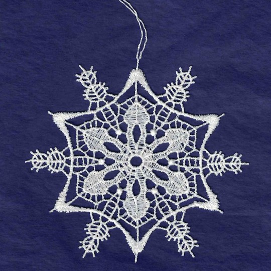 White Lace Classic Snowflake Ornament ~ 3-1/4" 