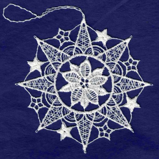 White Lace Classic Snowflake Ornament ~ 3" 