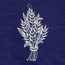 White Lace Wheat Ornament ~ 3-1/2" 