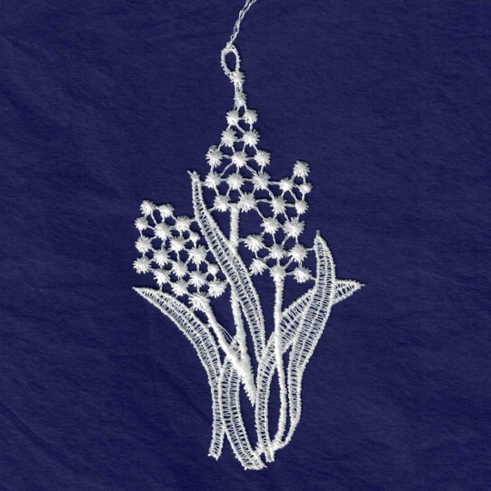White Lace Hyacinth Ornament ~ 4-1/4" 