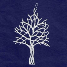 White Lace Winter Tree Ornament ~ 3-5/8" 