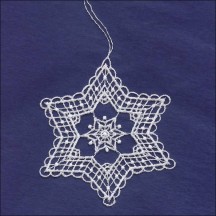 White Lace Star Shaped Snowflake Ornament ~ 3-1/2" 