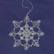 Silver and White Lace Open Snowflake Ornament ~ 3-1/2" 