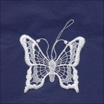 White Lace Classic Butterfly Ornament ~ 3-1/4" 