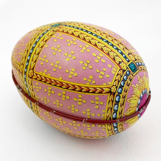 Pastel Regal Faberge Egg Metal Easter Tin ~ 4-1/4" tall ~ Old Store Stock