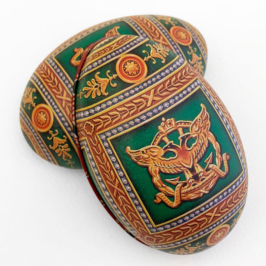 Green Griffins Faberge Egg Metal Easter Tin ~ 4-1/4" tall