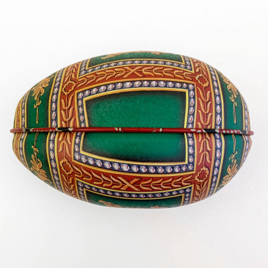 Green Griffins Faberge Egg Metal Easter Tin ~ 4-1/4" tall