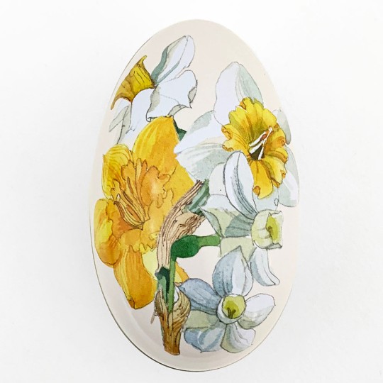 Daffodils Metal Easter Egg Tin ~ 4-1/4" tall