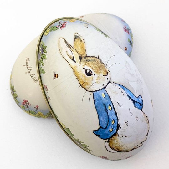 Peter Rabbit Metal Easter Egg Tin ~ 4-1/4" tall