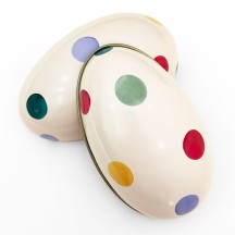 Polka Dot Metal Easter Egg Tin ~ 4-1/4" tall ~ Emma Bridgewater Design
