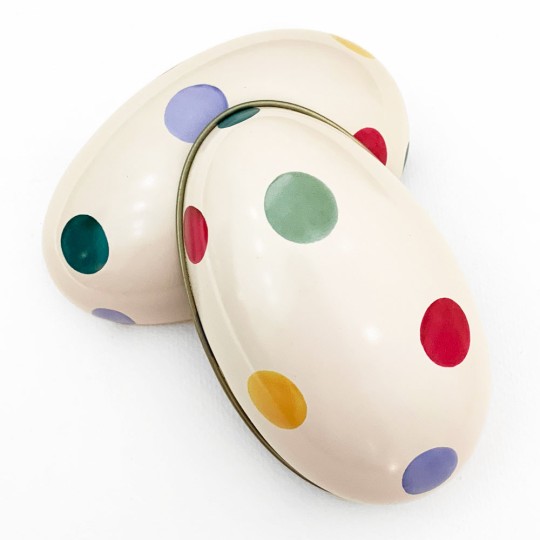 Polka Dot Metal Easter Egg Tin ~ 4-1/4" tall ~ Emma Bridgewater Design